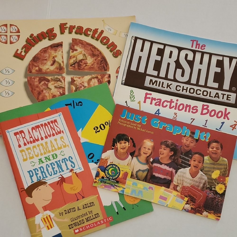 Educational Math Book Set - Fractions and Decimals - Set of 4 Books